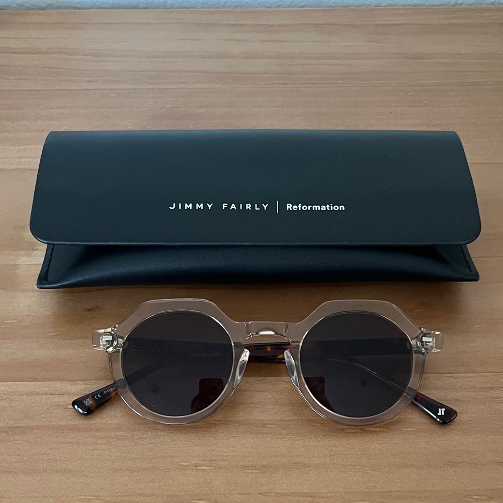 Reformation x Jimmy Fairly Clear and Tortoise Frame Sunglasses